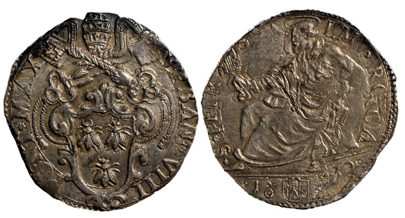 URBANO VIII (1623-1644) - Testone 1632
Argento
Muntoni 46, MIR 1705/6
Usuali ...