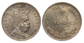 UMBERTO I, Colonia Eritrea (1890-1896) - Lira 1891
Argento
Gigante 635 Non comune
q.FDC