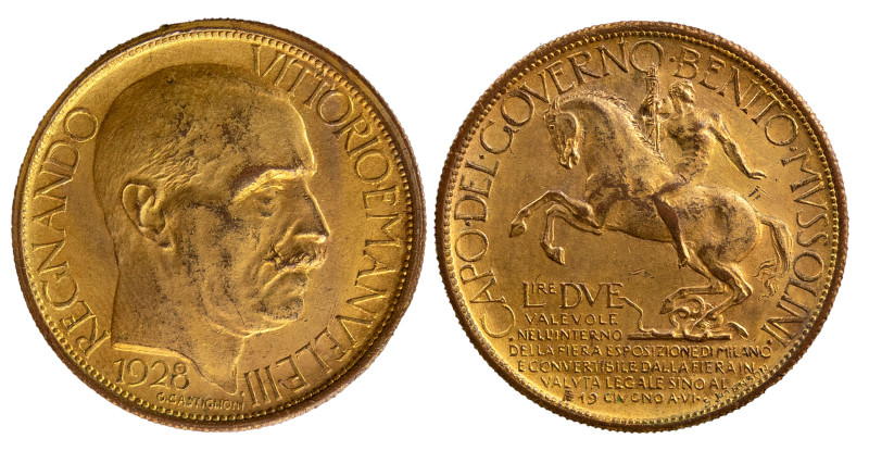 VITTORIO EMANUELE III, gettoni privati (1900-1943) - 2 lire 1928
Rame dorato
Gig...