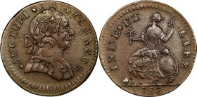 1788 Connecticut Copper. Miller 5-B.2, W-4440. Rarity-4+. Mailed Bust Right--Overstruck on Nova Constellatio Copper--EF-45+ (PCGS).
117.6 grains. A l...