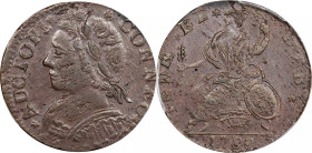 1788 Connecticut Copper. Miller 7-F.2, W-4485. Rarity-6-. Mailed Bust Left. AU-53 (PCGS).
114.8 grains. A fully AU example (if not Mint State), this ...