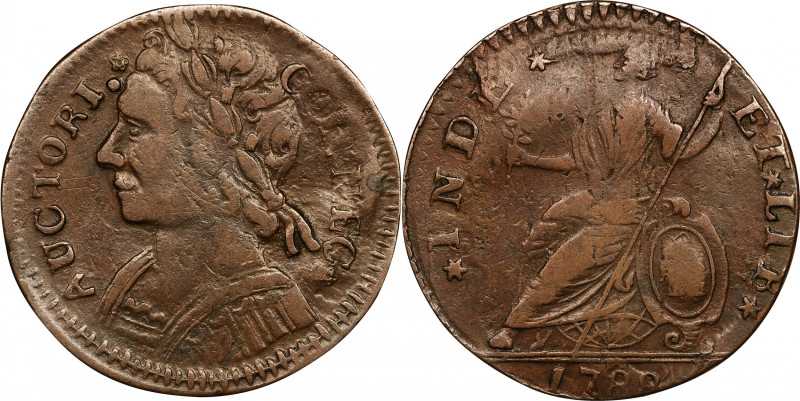 1788 Connecticut Copper. Miller 8-K, W-4495. Rarity-6+. Mailed Bust Left. VF-35 ...