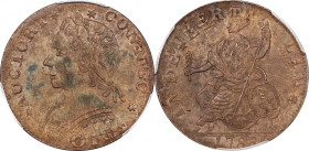 1788 Connecticut Copper. Miller 12.2-C, W-4525. Rarity-5. Mailed Bust Left--Overstruck on Nova Constellatio Copper--MS-63 BN (PCGS).
An incredible an...