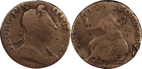 “1787” Immunis Columbia Whatsit made from a George III Counterfeit Halfpenny. Fine.
100.2 grains. A distinctive piece, a hand-engraved Whatsit that i...