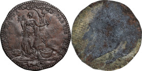 1796 Castorland Medal Reverse Cliche. Original Die, by Duvivier. Tin with applied patina. As W-9100, As Breen-1058. About Uncirculated.
31.1 grains. ...