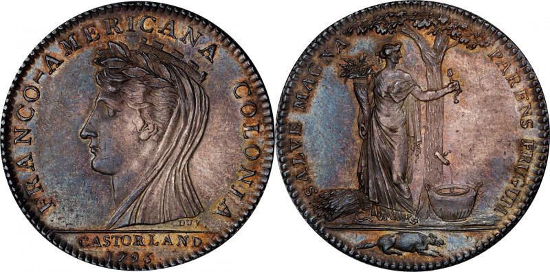 1796 Castorland Medal. Silver, Original. W-9100, Breen-1058. MS-63 (PCGS). Reede...