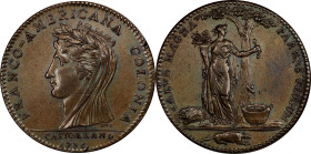 1796 Castorland Medal. Copper, Original. W-9115, Breen-unlisted. AU-55 (PCGS). Plain edge. Coin turn.
223.6 grains. As Breen-1059, but plain edge ins...