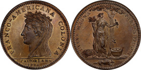 1796 Castorland Medal. Copper or Brass, Original Dies. W-9120, Breen-unlisted. MS-64 BN (PCGS). Plain edge. Medal turn.
184.0 grains. Though called a...