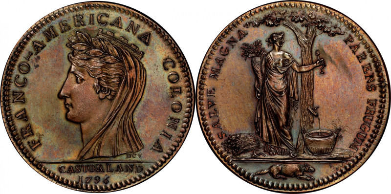 1796 (i.e. 1845-60) Castorland Medal. Copper, Original Dies, Restrike. W-9170, B...