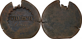 (1790) Albany Church Penny. No D. W-8495, Breen-1169. VF-30 (PCGS).
110.8 grains. A fascinating example of this rare relic of the small change econom...