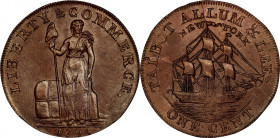 1794 Talbot, Allum & Lee Cent. Fuld-2, W-8570. Rarity-2. With NEW YORK. Large & on Reverse, Lettered Edge. MS-62 BN (PCGS).
150.7 grains. Frosty medi...