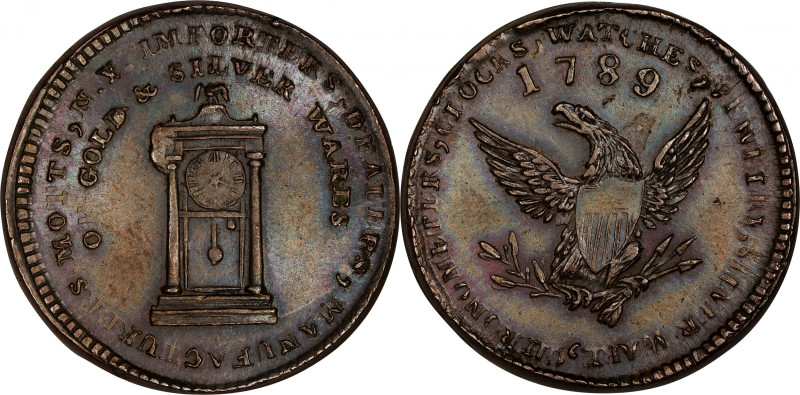 "1789" Mott Token. Breen-1022, Rulau-E NY 610. Thick Planchet. Plain Edge. Cent ...