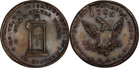 "1789" Mott Token. Breen-1022, Rulau-E NY 610. Thick Planchet. Plain Edge. Cent Weight. MS-63 BN (PCGS).
200.6 grains. An outstanding example of the ...