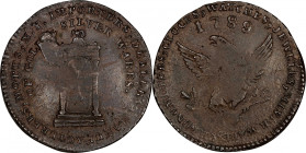 "1789" Mott Token. Breen-1025, Rulau-E NY 612. Thin Planchet. Engrailed Edge. AU-50 (PCGS).
106.2 grains. Very late die state with a fully developed ...