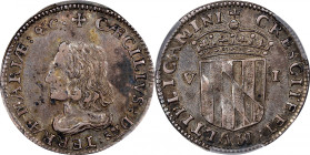 Undated (1659) Maryland Lord Baltimore Sixpence. W-1060, Breen-68, Hodder 2-C. Rarity-5. AU-53 (PCGS).
38.3 grains. An absolutely superb specimen of ...
