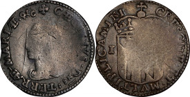 Undated (1659) Maryland Lord Baltimore Groat. W-1010, Breen-74, Hodder 1-A. Rarity-6. VG Details--Scratch (PCGS).
15.1 grains. Baltimore groats are g...