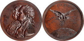 "1783" (ca. 1808) Washington Franklin / Treaty of Paris Sansom Medal. Betts-617, Musante GW-92, Baker-58A, Julian CM-5. Bronzed Copper. Specimen-65 (P...