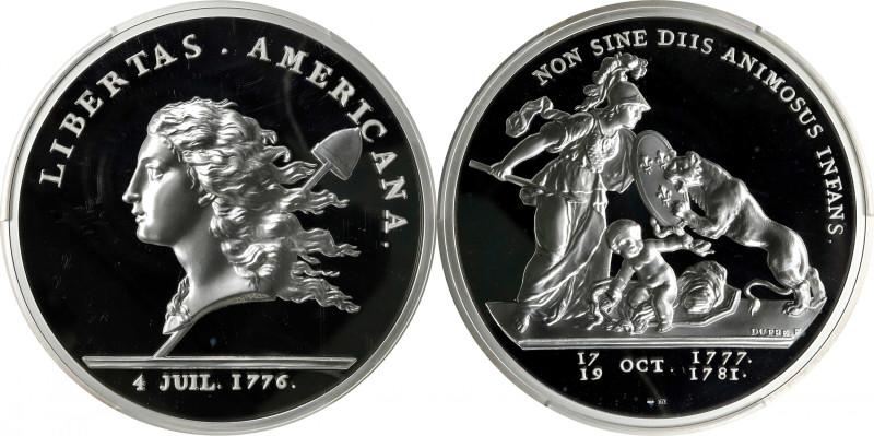 "1781" (2015) Libertas Americana Medal. Modern Paris Mint Dies. Silver. Proof-70...