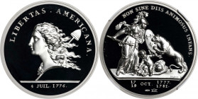 "1781" (2020) Libertas Americana Medal. Modern Paris Mint Dies. Palladium. First Day of Issue. Proof-70 Ultra Cameo (NGC).
34 mm, .999 fine. As struc...