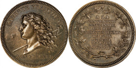 France. 1792 Lyon Convention Medal. By Galle. Maz-318. Metal de Cloche. MS-63 (PCGS).
39.1 mm. Obv: A left facing head of Liberty with cap-topped pol...