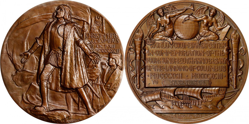 1892-1893 World's Columbian Exposition Award Medal. By Augustus Saint-Gaudens an...