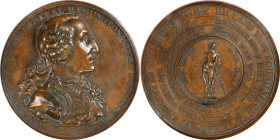 1805 Eccleston Medal. By Thomas Webb, for Daniel Eccleston. Musante GW-88, Baker-85. Bronze. Specimen-61 BN (PCGS).
76 mm. A handsome piece that spor...