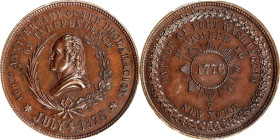 1876 Lovett's Battle Series Medal. No. 7, Fort Washington. Second Obverse. Musante GW-898, Baker-448A-7, HK-Unlisted, Unlisted SCD-15. Bronze. MS-63 (...
