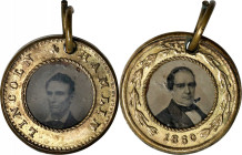 1860 Abraham Lincoln Campaign Ferrotype. DeWitt-AL 1860-118, Cunningham 2-940B, King-169. Brass. Plain Edge. Extremely Fine.
17 mm. Pierced for suspe...