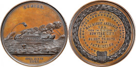 1861 Major Robert Anderson Defense of Fort Sumter Medal. By George Hampden Lovett, Published by Augustus B. Sage. Bronze. MS-64 BN (NGC).
70 mm. Obv:...