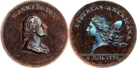 "1776" (ca. 1867) Washington / Libertas Americana Muling. By John Adams Bolen. Musante JAB M-4, Musante GW-798, Baker-56A. Copper. Marked "B 5" on Edg...