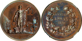 1870 United States Assay Commission Medal. By William Barber. JK AC-8. Rarity-3. Copper. MS-65 BN (NGC).
33 mm. A second Gem example of this frequent...