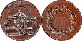 1871 United States Assay Commission Medal. By William Barber. JK AC-10. Rarity-5. Without Director's Name. Copper. MS-65 BN (NGC).
33 mm. Outstanding...