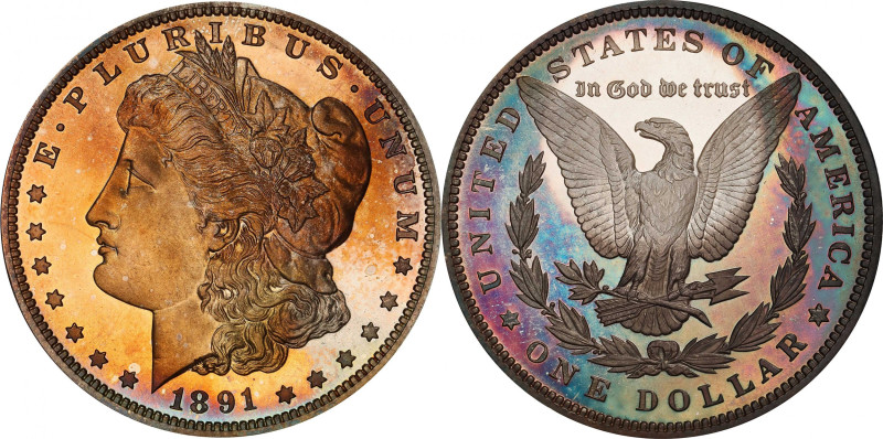 1891 Morgan Silver Dollar. Proof-67 (PCGS).
Proof Morgan dollars of any date se...