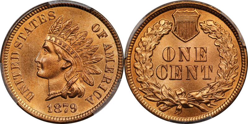 1879 Indian Cent. MS-67 RD (PCGS).
Fully struck with extraordinary mint color i...