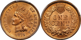 1879 Indian Cent. MS-67 RD (PCGS).
Fully struck with extraordinary mint color in vivid rose-apricot. The surfaces are smooth, satiny and possessed of...