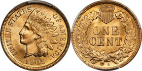 1909-S Indian Cent. MS-66 RD (PCGS). CAC.
A thoroughly PQ example of this popular key date Indian cent issue. Aglow with vivid mint color in bright o...