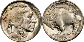 1925-S Buffalo Nickel. MS-65 (PCGS).
Intense satin to softly frosted mint frost blends with iridescent gold toning on both sides of this exceptional ...