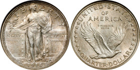 1916 Standing Liberty Quarter. MS-64 FH (NGC). CAC.
Our multiple offerings for such examples in this sale notwithstanding, Mint State 1916 Standing L...