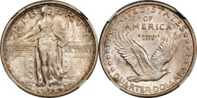 1916 Standing Liberty Quarter. MS-61 (NGC).
Offered is a third Mint State example of the legendary 1916 Standing Liberty quarter. Lightly toned in ir...