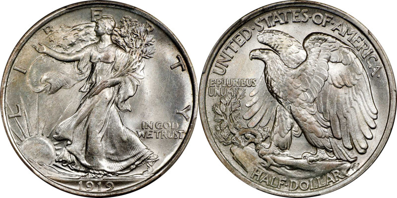 1919 Walking Liberty Half Dollar. MS-65 (PCGS).
This is an exceptionally well p...