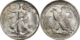 1919 Walking Liberty Half Dollar. MS-65 (PCGS).
This is an exceptionally well preserved and attractive 1919 half dollar, an issue that is scarce even...