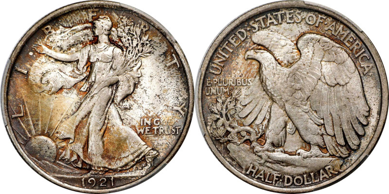 1921 Walking Liberty Half Dollar. MS-64+ (PCGS). CAC.
Visually engaging, mottle...