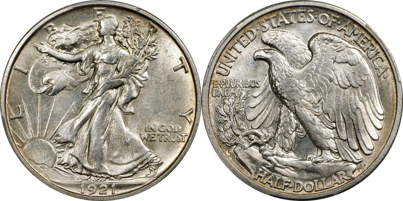 1921-S Walking Liberty Half Dollar. MS-63 (PCGS). CAC.
This is a minimally tone...