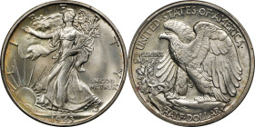 1943-S Walking Liberty Half Dollar. MS-67+ (PCGS).
This is a fantastic and wholly original Superb Gem with intense satin to softly frosted luster on ...
