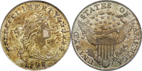 1798 Draped Bust Silver Dollar. Heraldic Eagle. BB-102, B-20. Rarity-5. Pointed 9, Wide Date. AU-55 (PCGS). CAC.
An exciting opportunity for advanced...