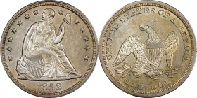 1852 Liberty Seated Silver Dollar. OC-1. Rarity-5-. AU Details--Altered Surfaces (PCGS).
An exceedingly rare issue, the 1852 Liberty Seated dollar is...