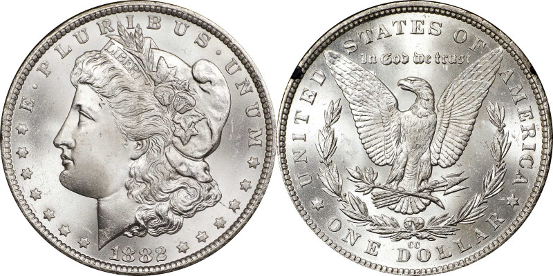 1882-CC GSA Morgan Silver Dollar. MS-67 (NGC).
A lovely piece, the surfaces are...