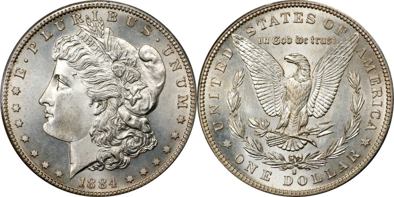 1884-S Morgan Silver Dollar. MS-62 (PCGS). CAC. OGH.
Sharply struck with bounti...