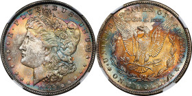 1889 Morgan Silver Dollar. MS-67 (NGC).
Beautiful toning in multiple vivid colors adorns both sides and delivers outstanding eye appeal. The surfaces...