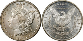 1889-CC Morgan Silver Dollar. MS-62 (PCGS). OGH.
A pleasing MS-62 example of this key date Carson City Mint Morgan dollar. Essentially untoned on the...